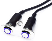 Boton LED de acero inoxidable de doble cabezal para motocicleta manillar de encendido y apagado interruptores impermeables