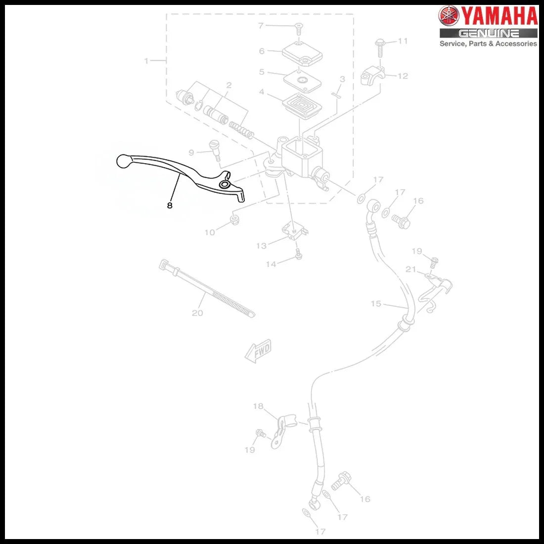 Manilla de freno Yamaha R15 V3- V4 - Yamaha Original