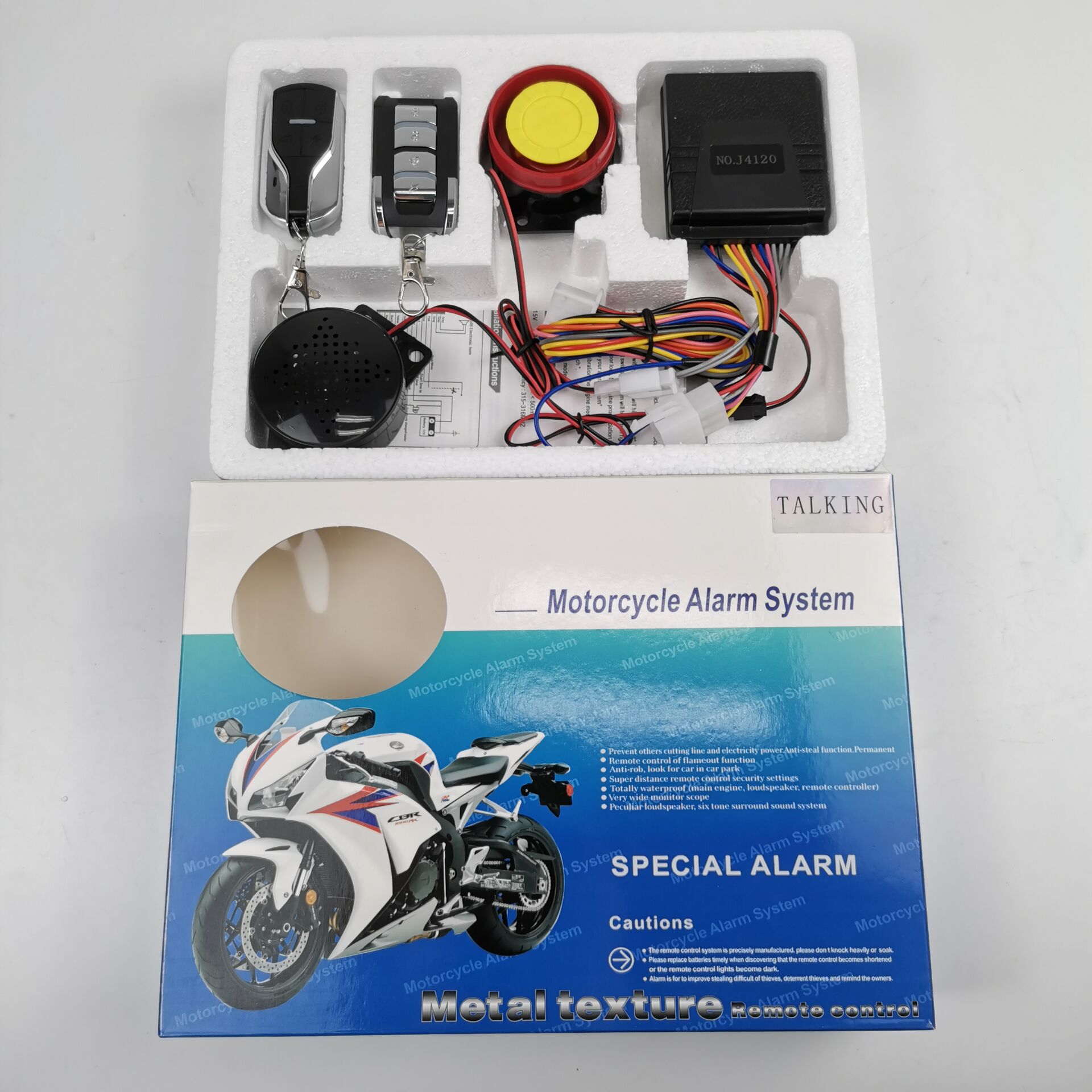 Alarma para moto con control remoto - Metal texture