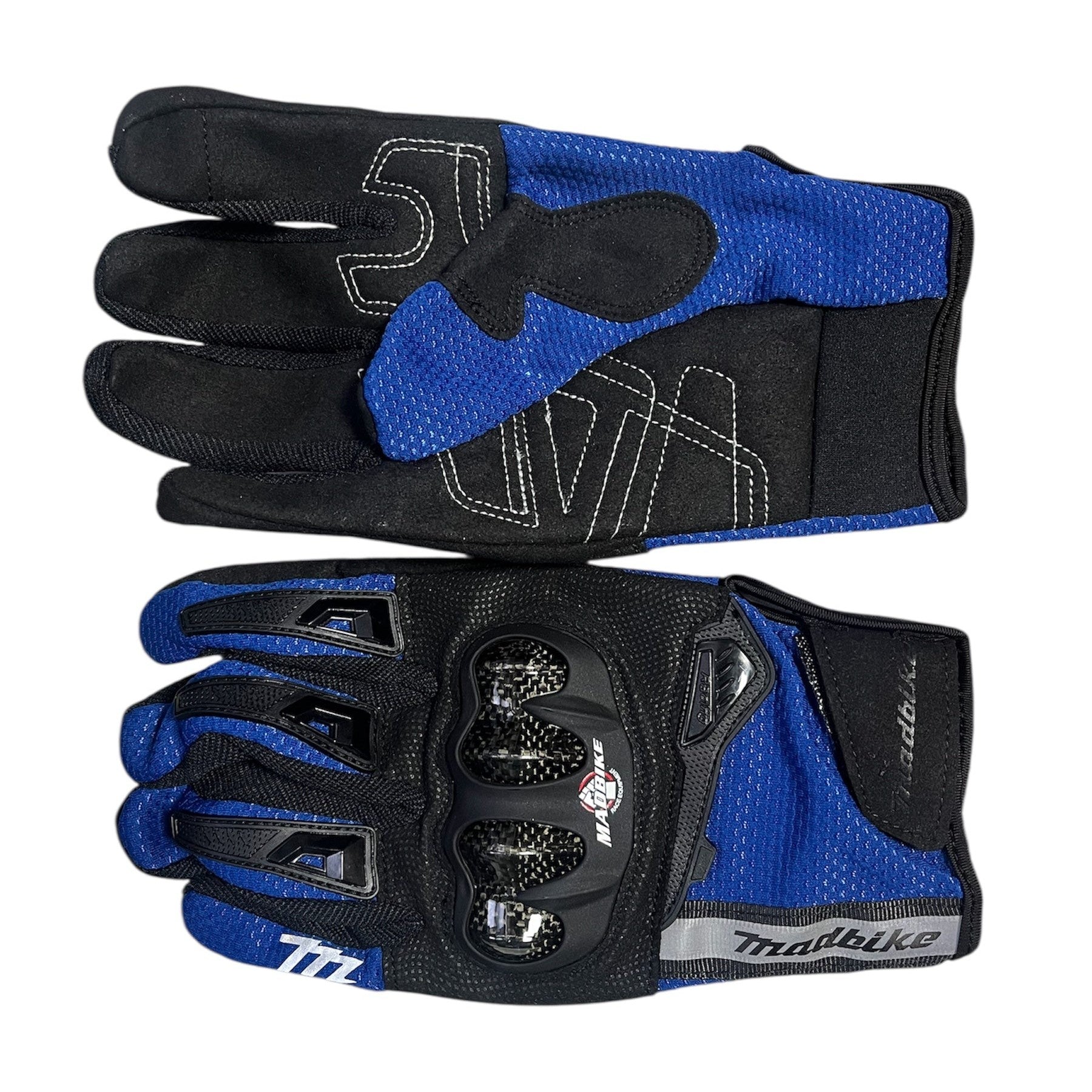 Guantes con Proteccion Carbon Y Sistema Touch AZUL - Madbike
