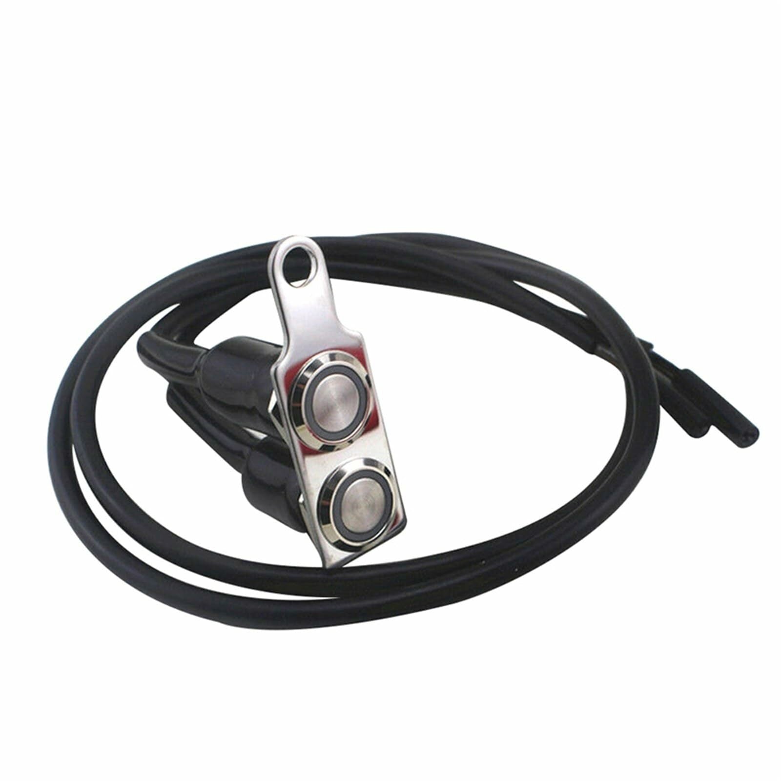 Boton LED de acero inoxidable de doble cabezal para motocicleta manillar de encendido y apagado interruptores impermeables