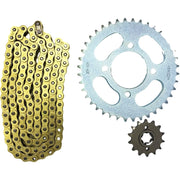 Kit de transmision Haojue KA 150 40D 14D Cadena Dorada - Seipro