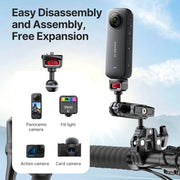 Soporte Clamp Doble para Insta360 y GoPro