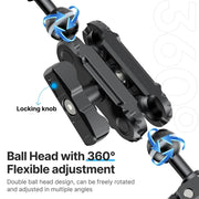 Soporte Clamp Doble para Insta360 y GoPro
